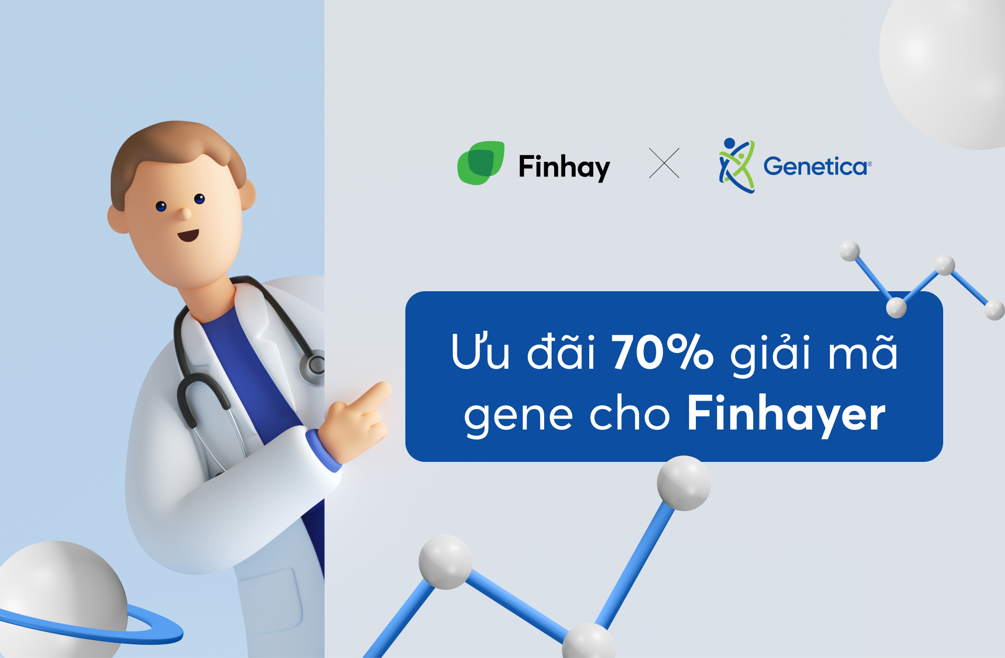 Ưu đãi tới 70% khi đăng ký dịch vụ giải mã gen của Genetica qua Finhay