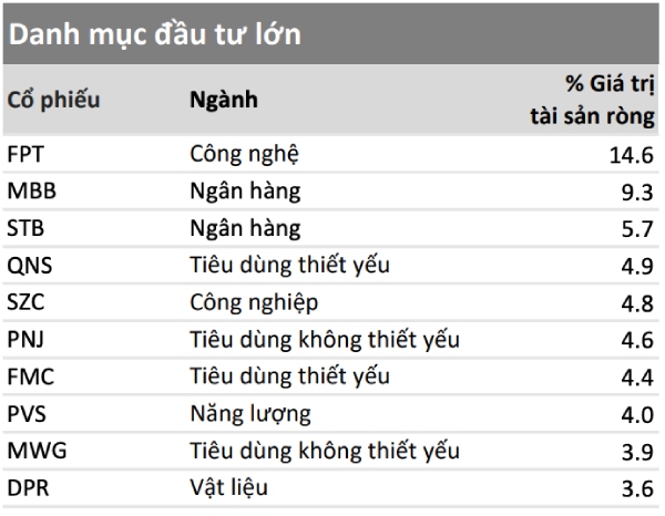 Danh mục cổ phiếu của các quỹ đầu tư lớn nhất Việt Nam hiện nay